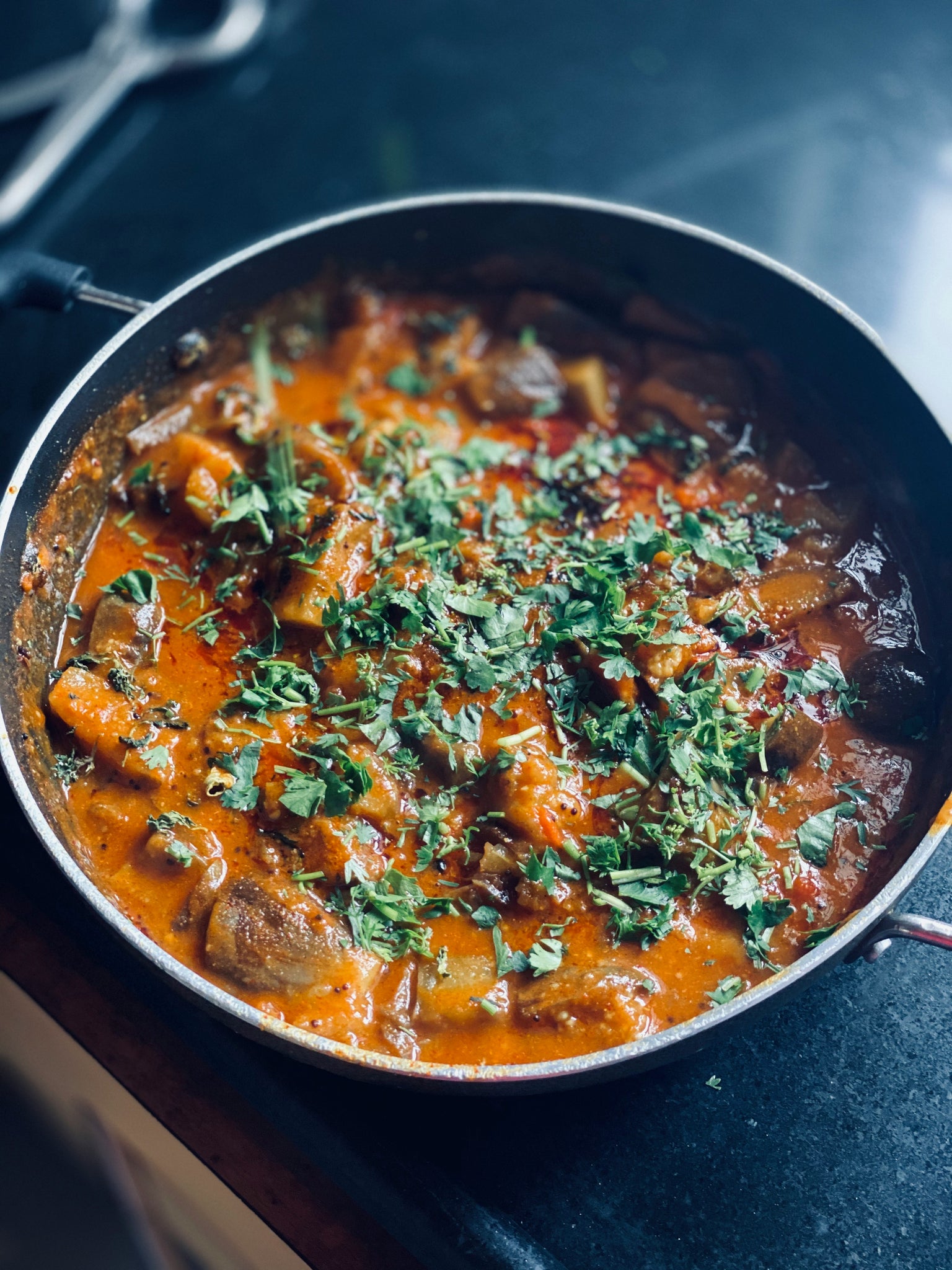 Instant Pot Eggplant & Potato Masala (Vegan)